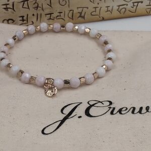 J. Crew Pink and Gold Beaded Bracelet